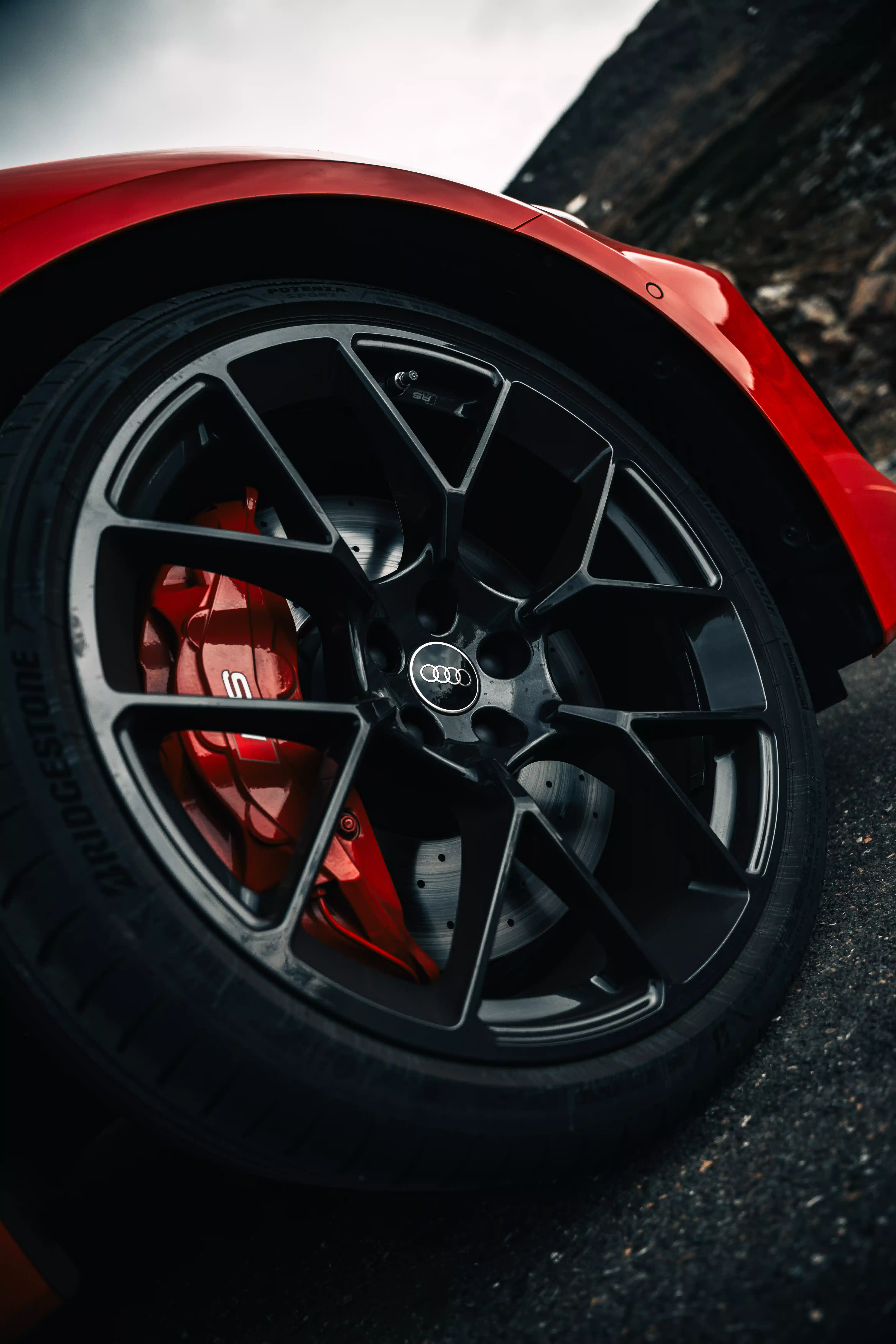 Audi RS Felge mit roter Bremszange — Detailaufnahme Maurice Veith