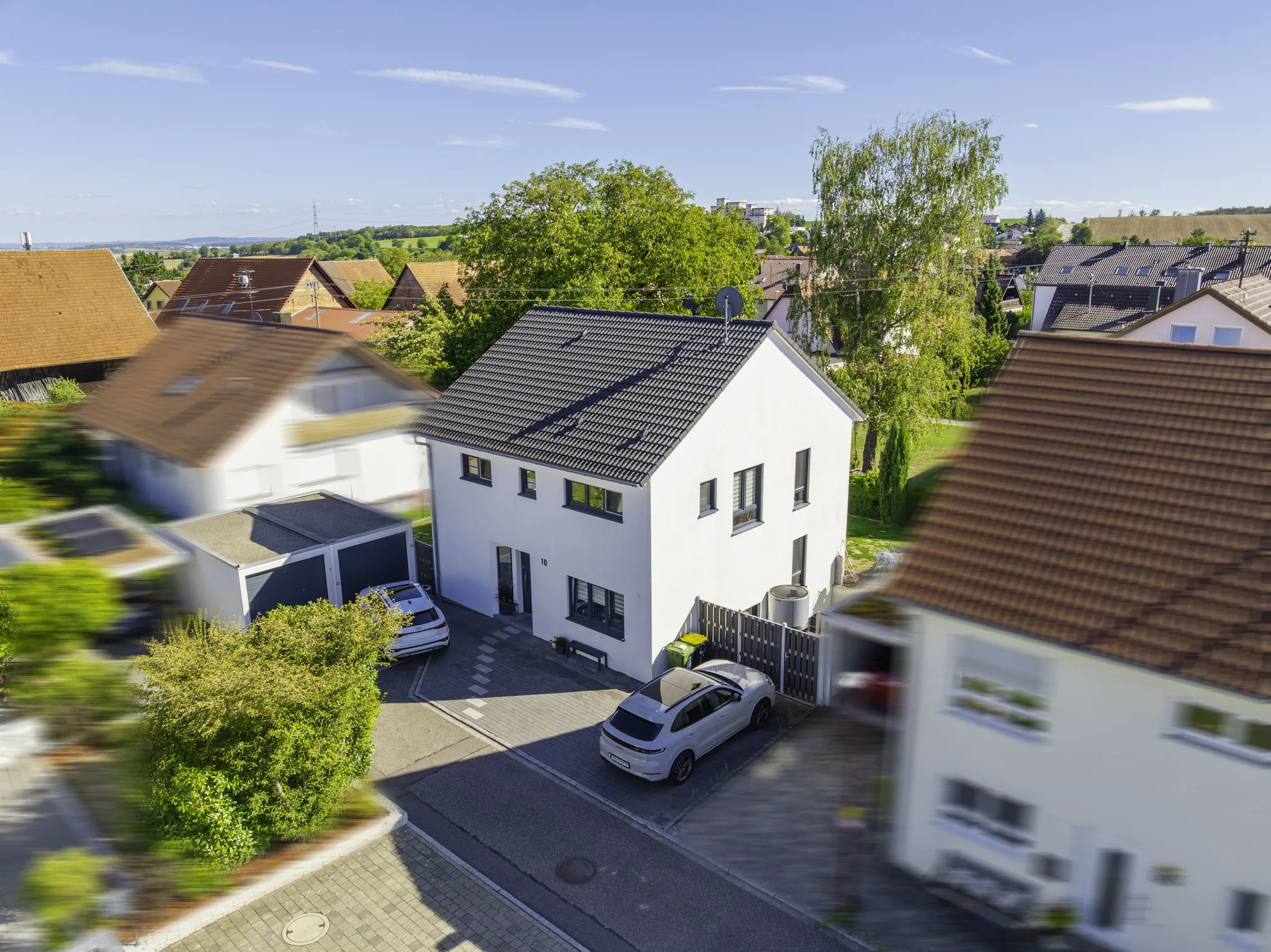 Luftbild des Hauses im Wohngebiet – Eberdingen