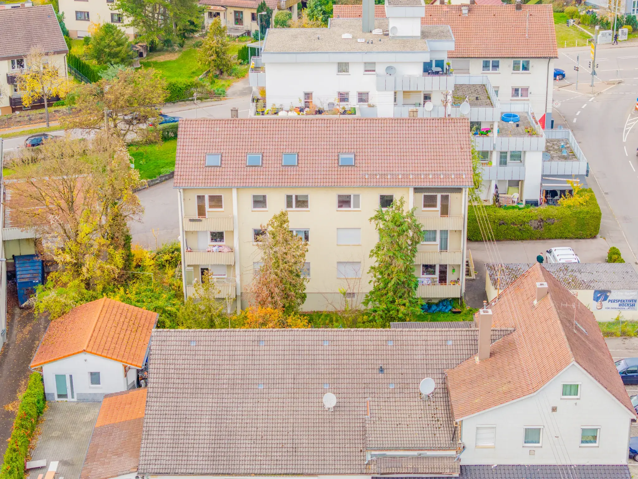 Luftbild von Grundstück und Nachbarschaft in Geislingen an der Steige