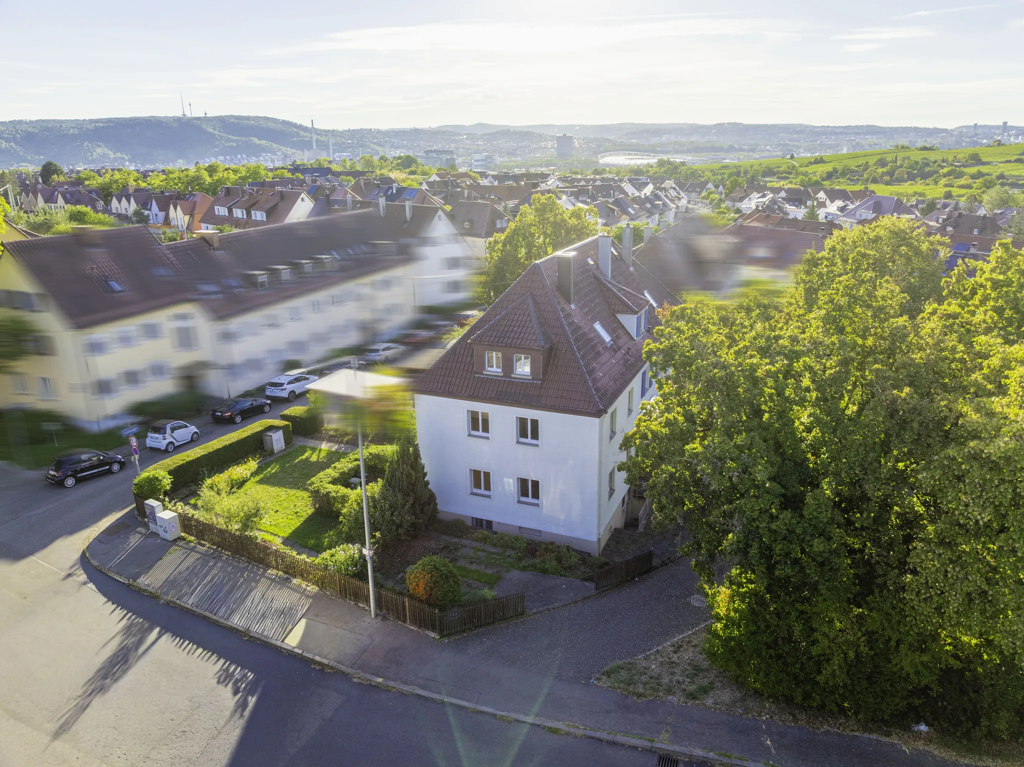 Luftbild über den Stadtteil – Stuttgart-Luginsland