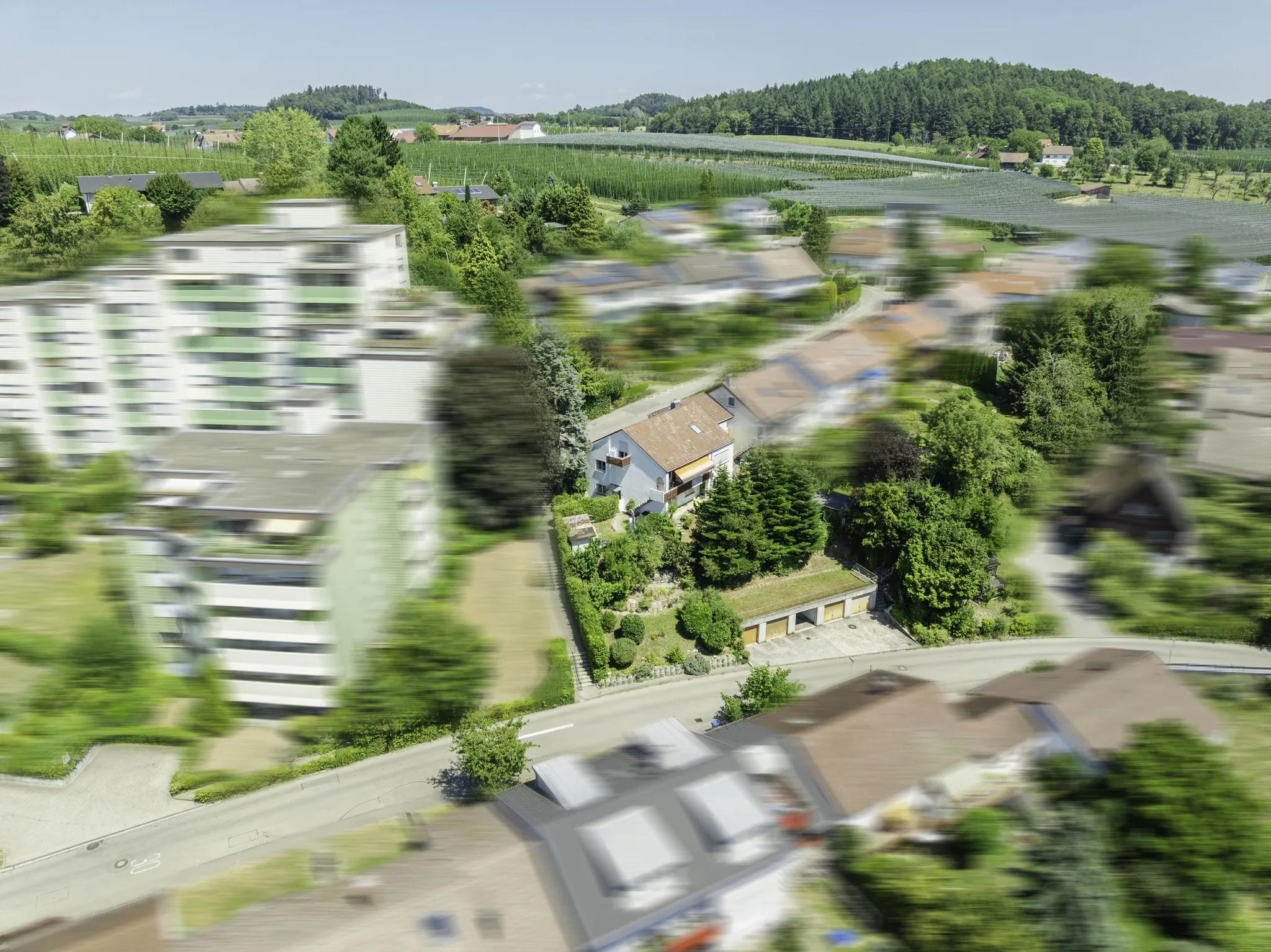 Luftbild mit Blick über Tettnang
